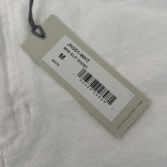 NWT Just USA White Mini Slit Raw Hem Jean Shorts - Picture 2 of 5